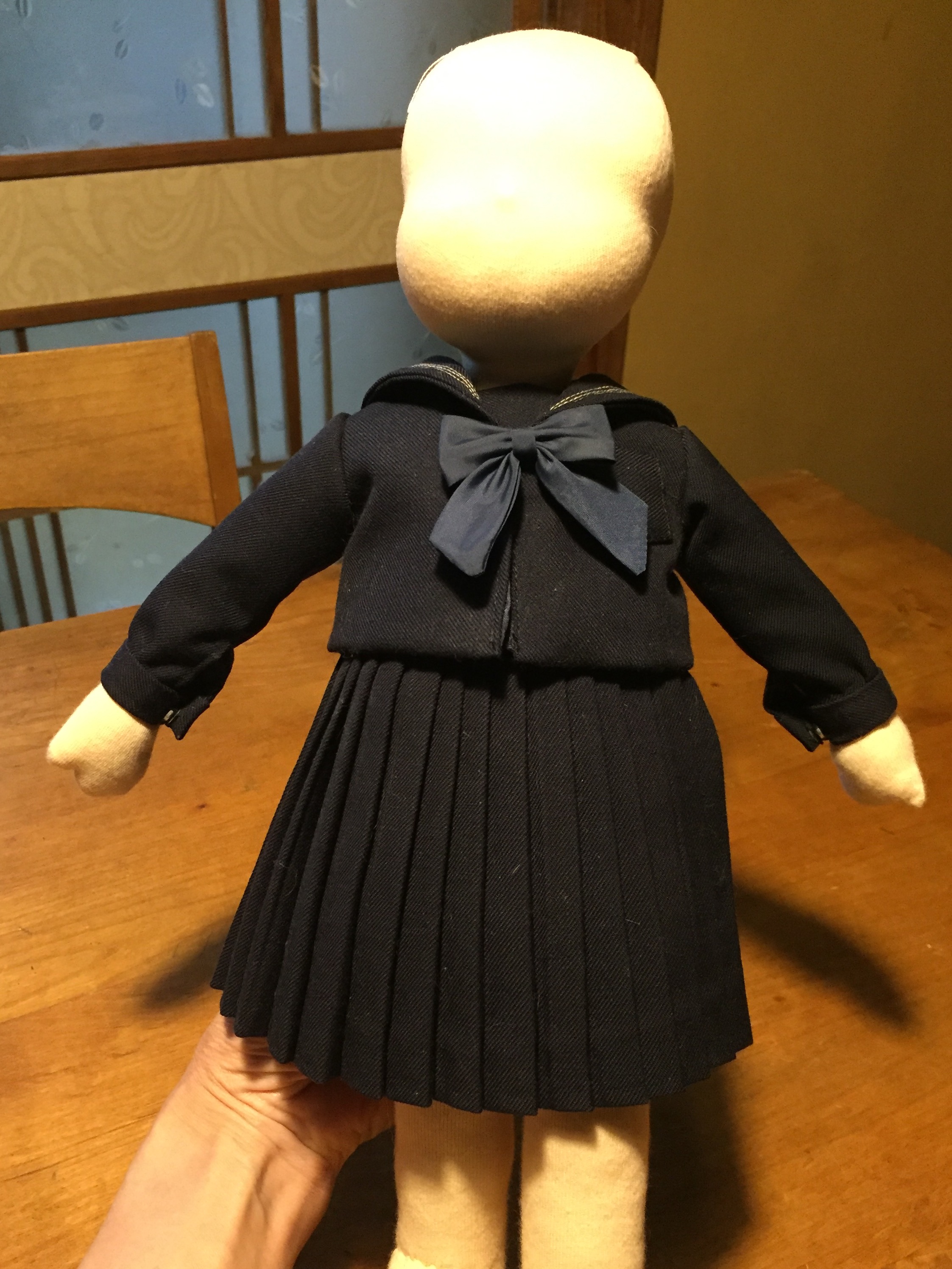 人形の服を作る セーラー服をミニサイズに つれづれリメイク日和