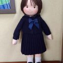 人形の髪の付け方◆制服を着た布のお人形完成しました！