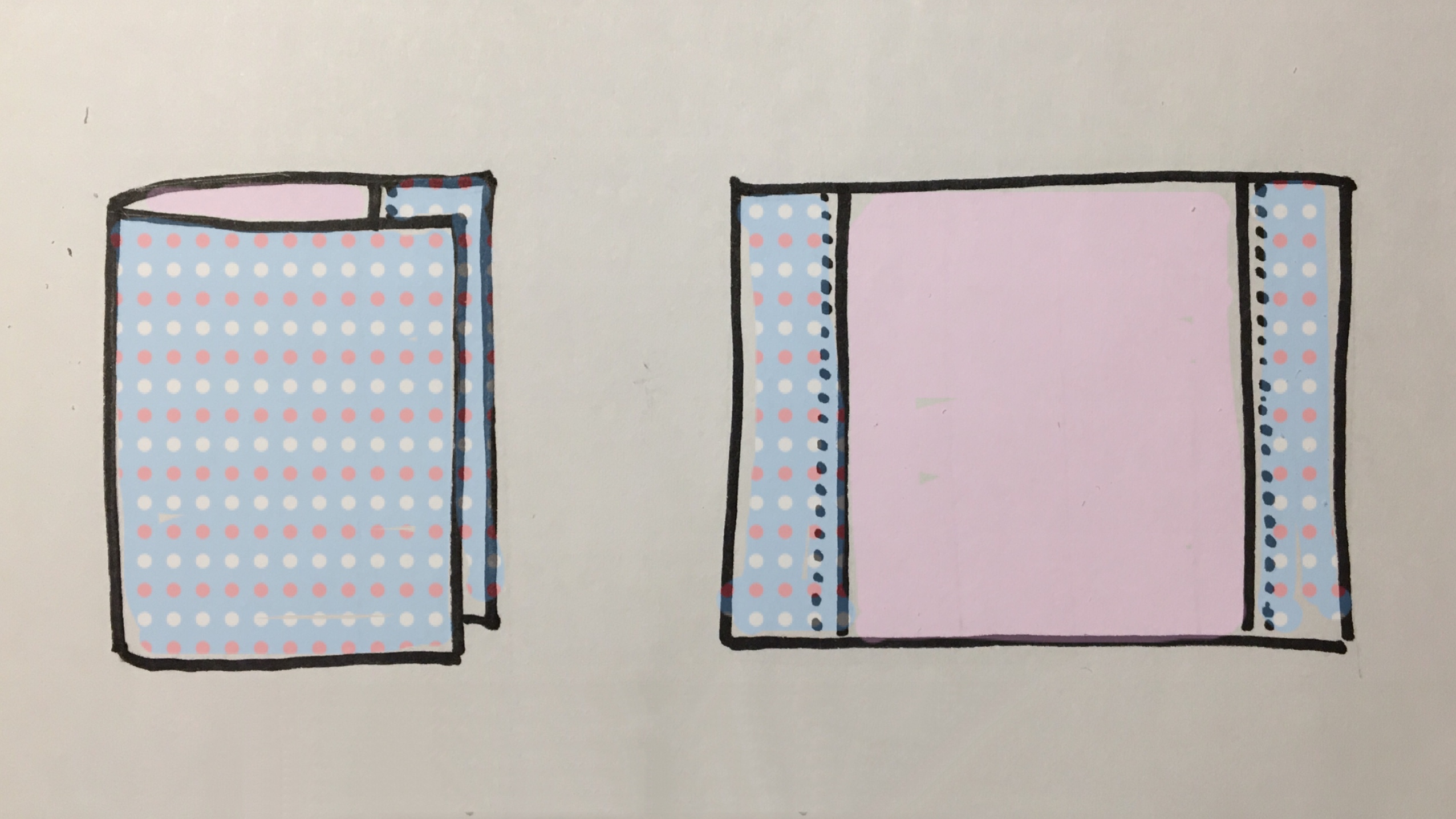 布製手帳カバー裏地付きの作り方 イラストで簡単説明 つれづれリメイク日和